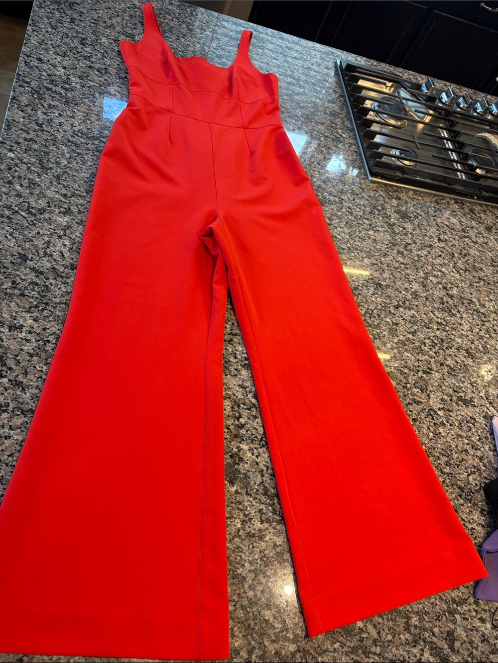 Red Wide-Leg Jumpsuit